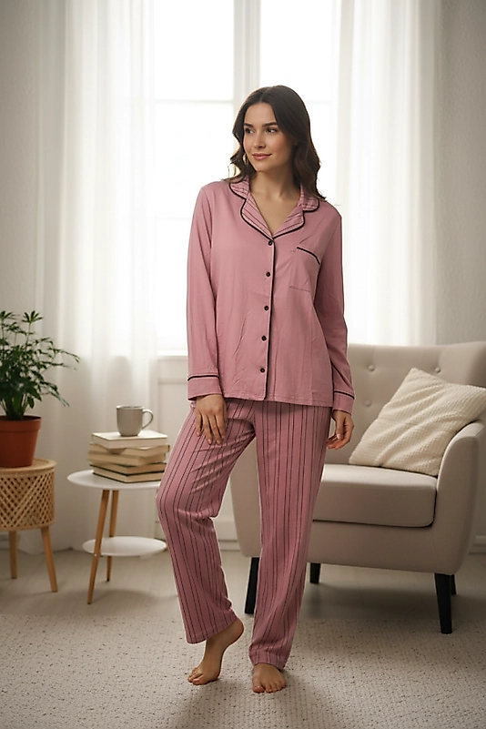 %100 Pamuklu Kadın Pijama Takımı